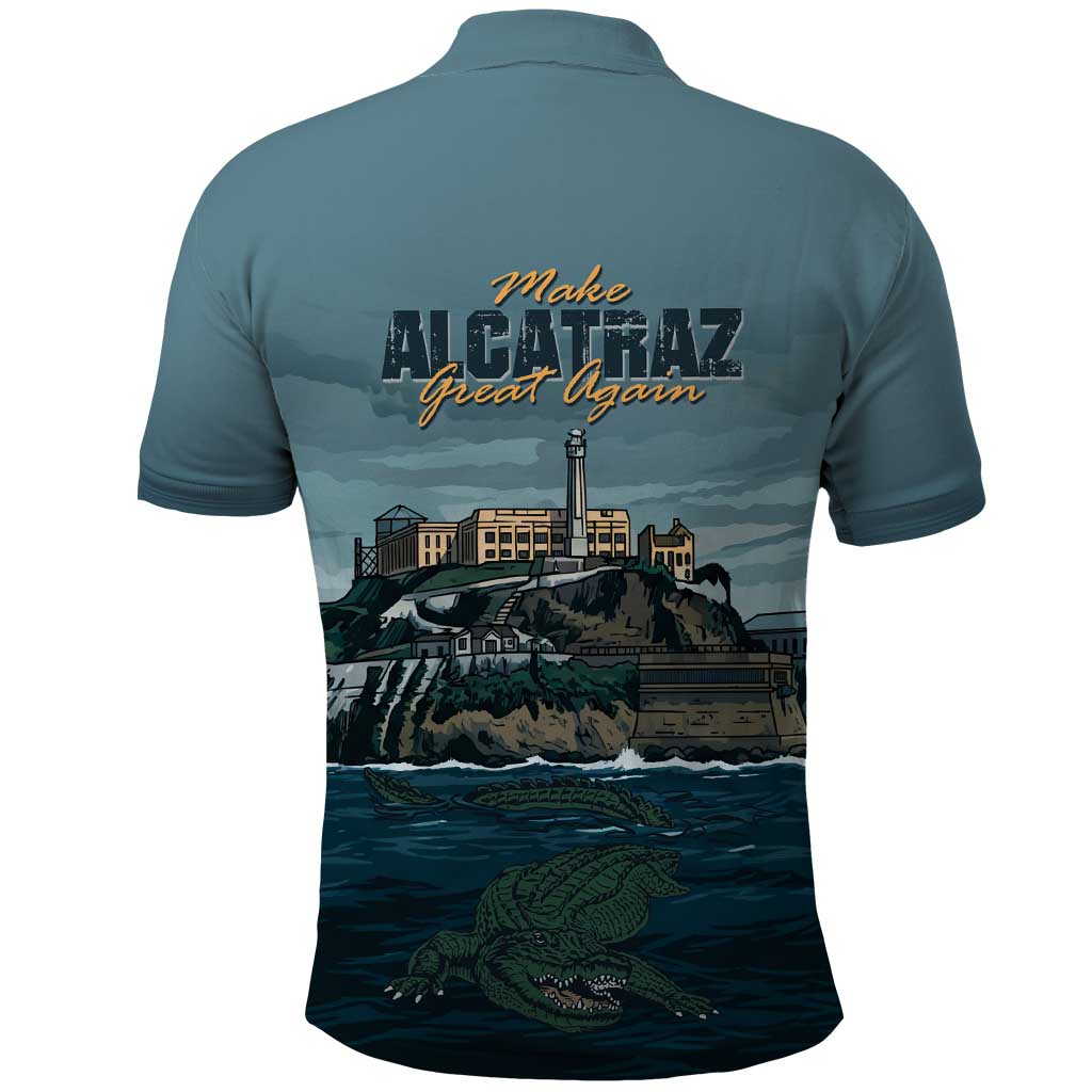 Make Alcatraz Great Again Polo Shirt Vintage Retro LT9