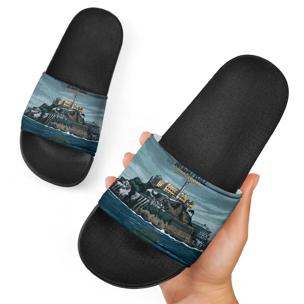 Make Alcatraz Great Again Slide Sandals Vintage Retro LT9