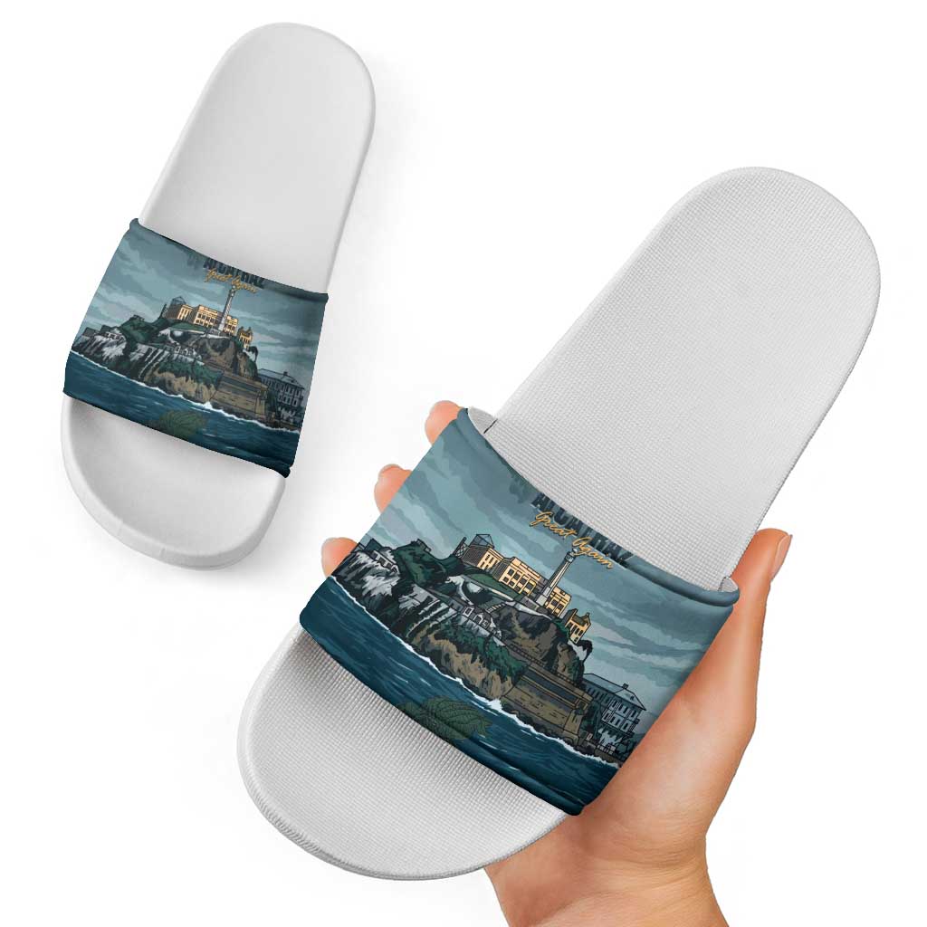 Make Alcatraz Great Again Slide Sandals Vintage Retro LT9
