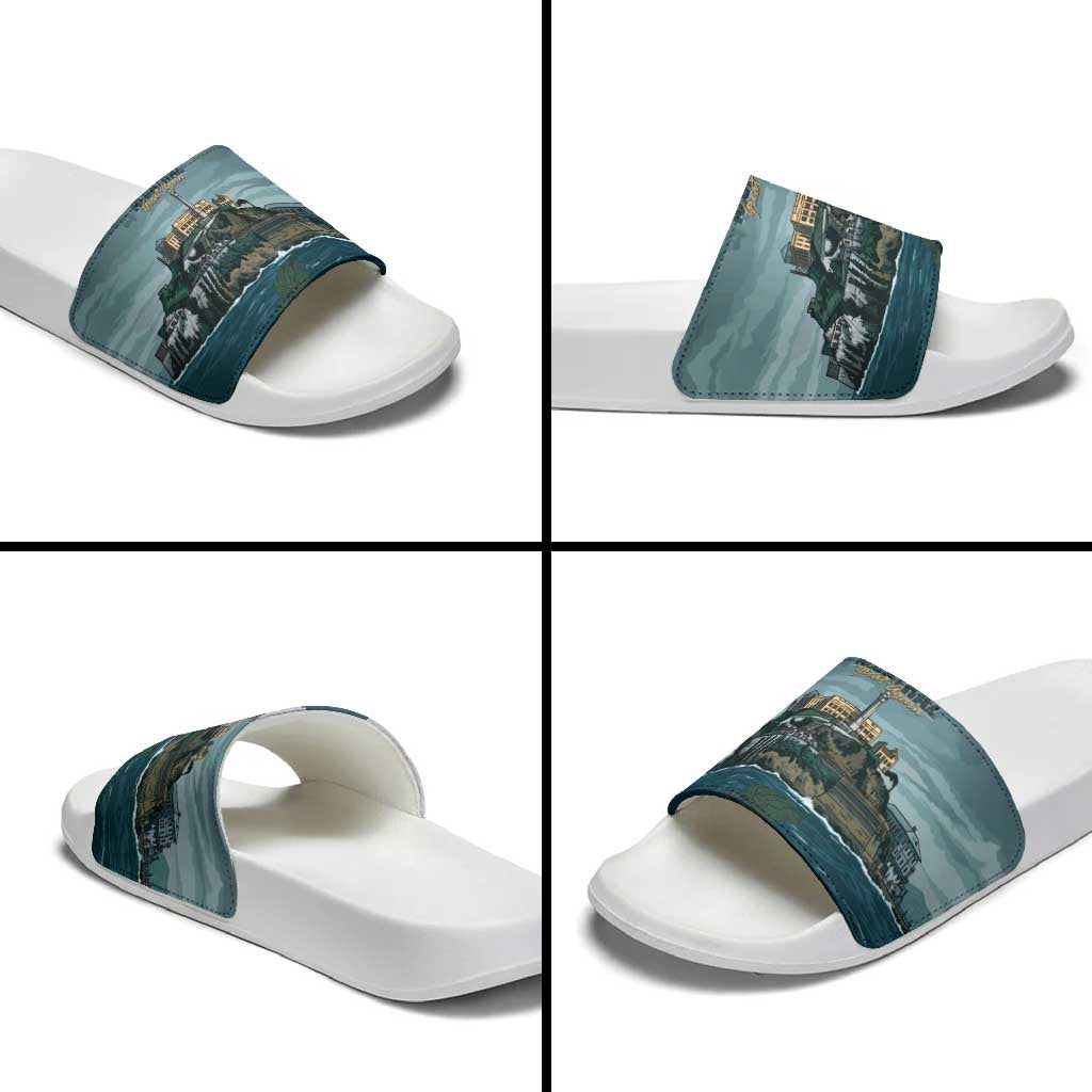 Make Alcatraz Great Again Slide Sandals Vintage Retro LT9