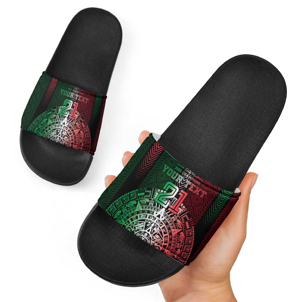 Mexico Football Custom Slide Sandals Mexico's Make History 2025 Flag Style LT9