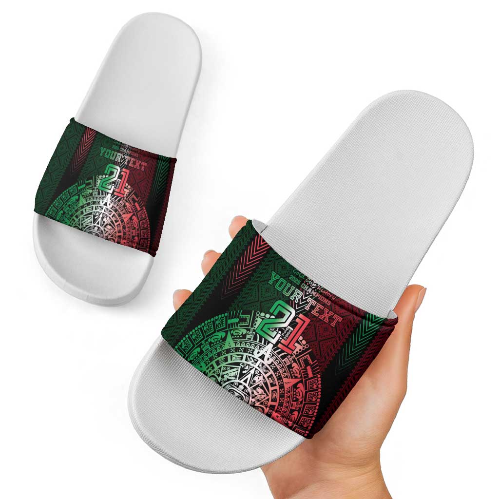 Mexico Football Custom Slide Sandals Mexico's Make History 2025 Flag Style LT9