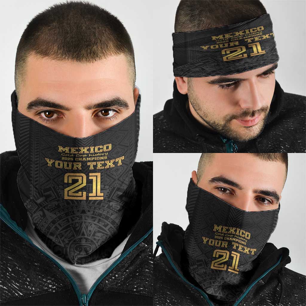 Mexico Football Custom Neck Gaiter Mexico's Make History 2025 Gold Style LT9