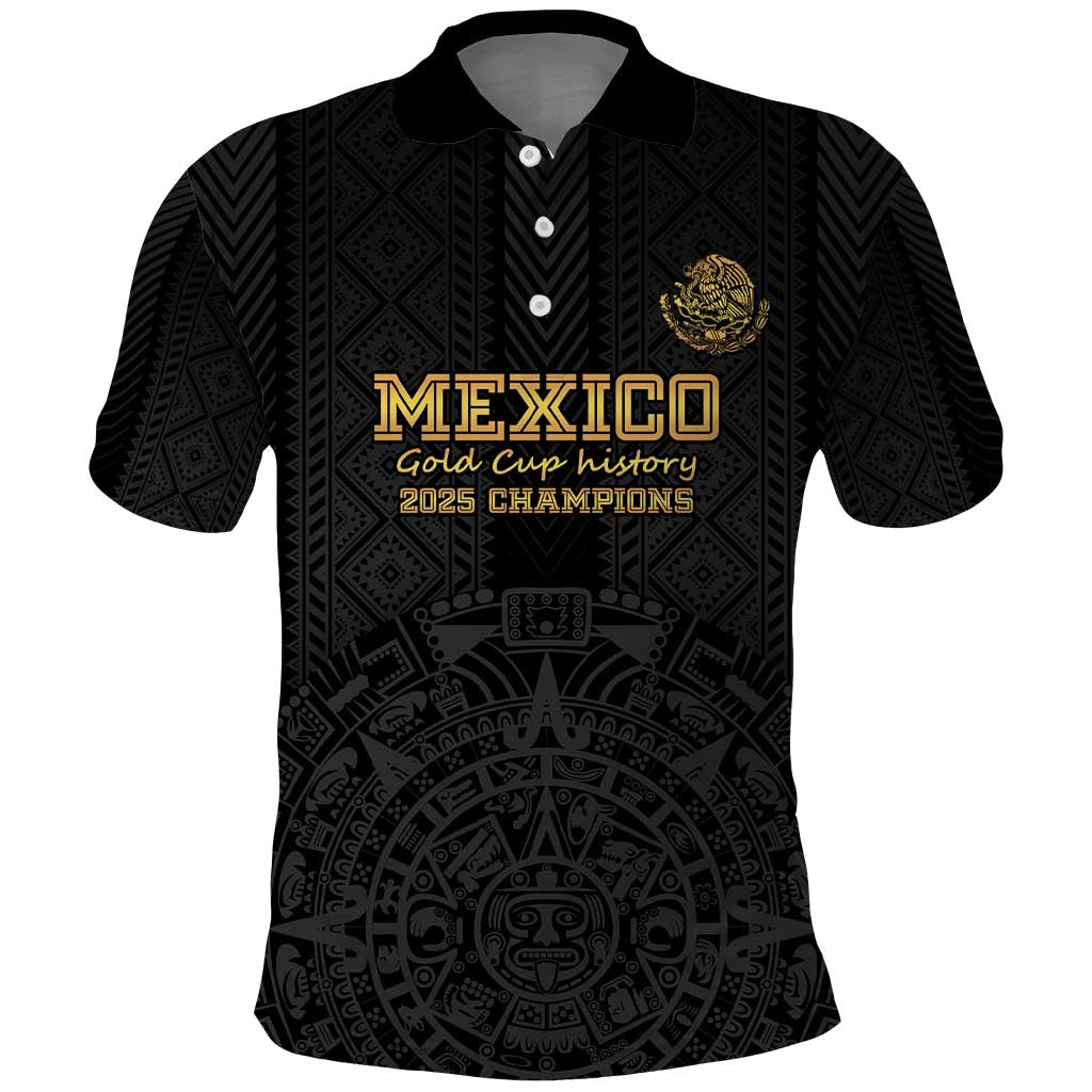 Mexico Football Custom Polo Shirt Mexico's Make History 2025 Gold Style LT9