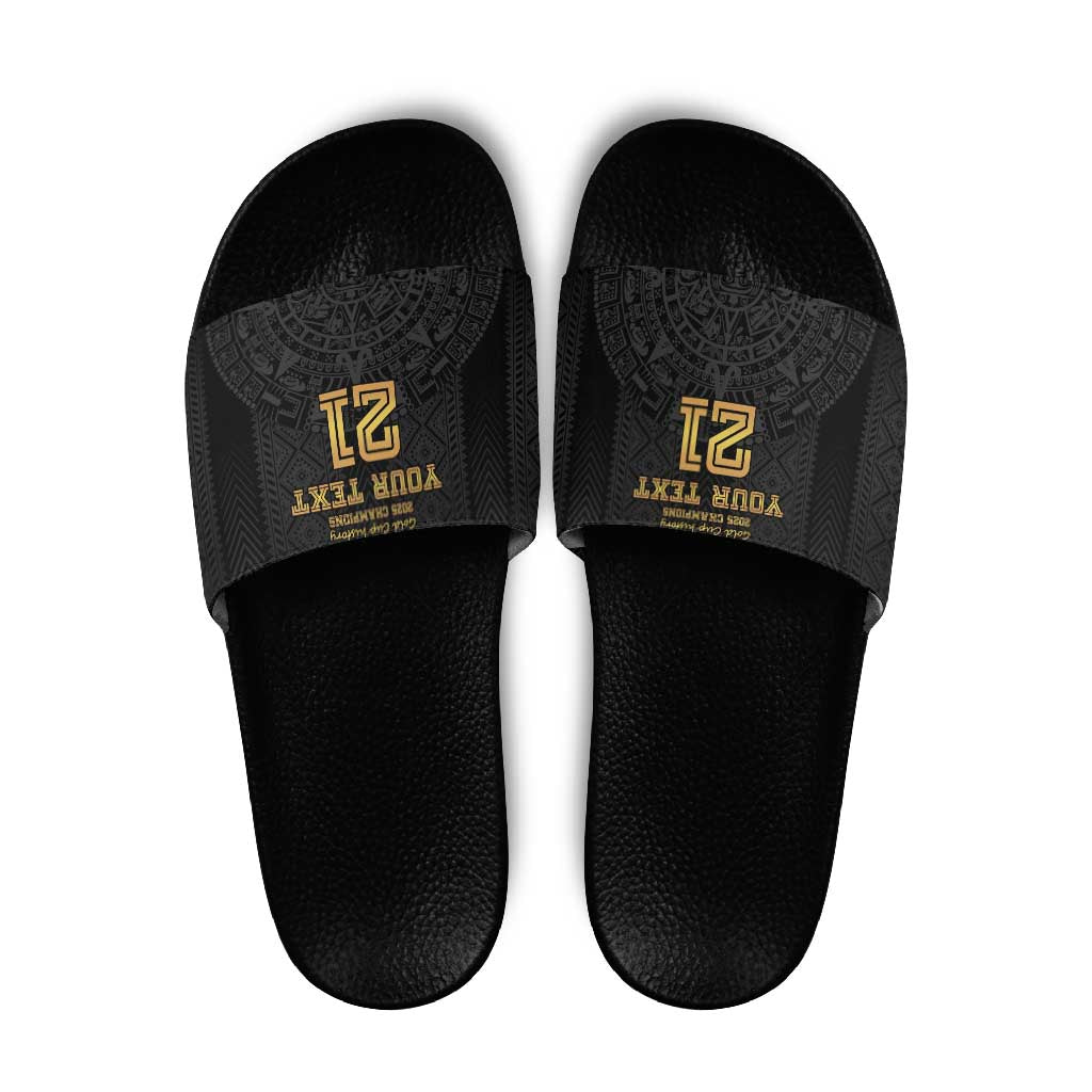 Mexico Football Custom Slide Sandals Mexico's Make History 2025 Gold Style LT9