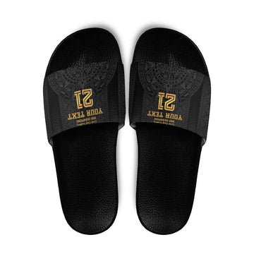 Mexico Football Custom Slide Sandals Mexico's Make History 2025 Gold Style LT9