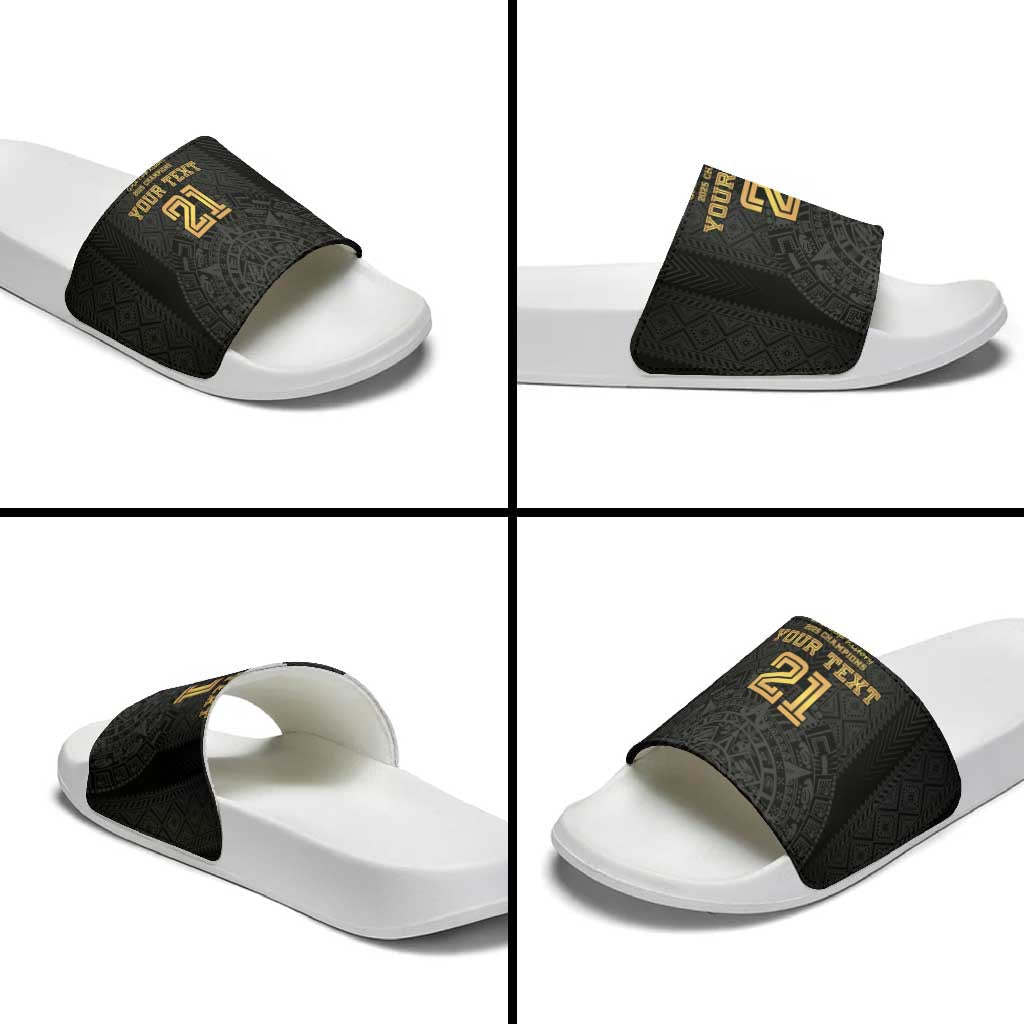 Mexico Football Custom Slide Sandals Mexico's Make History 2025 Gold Style LT9