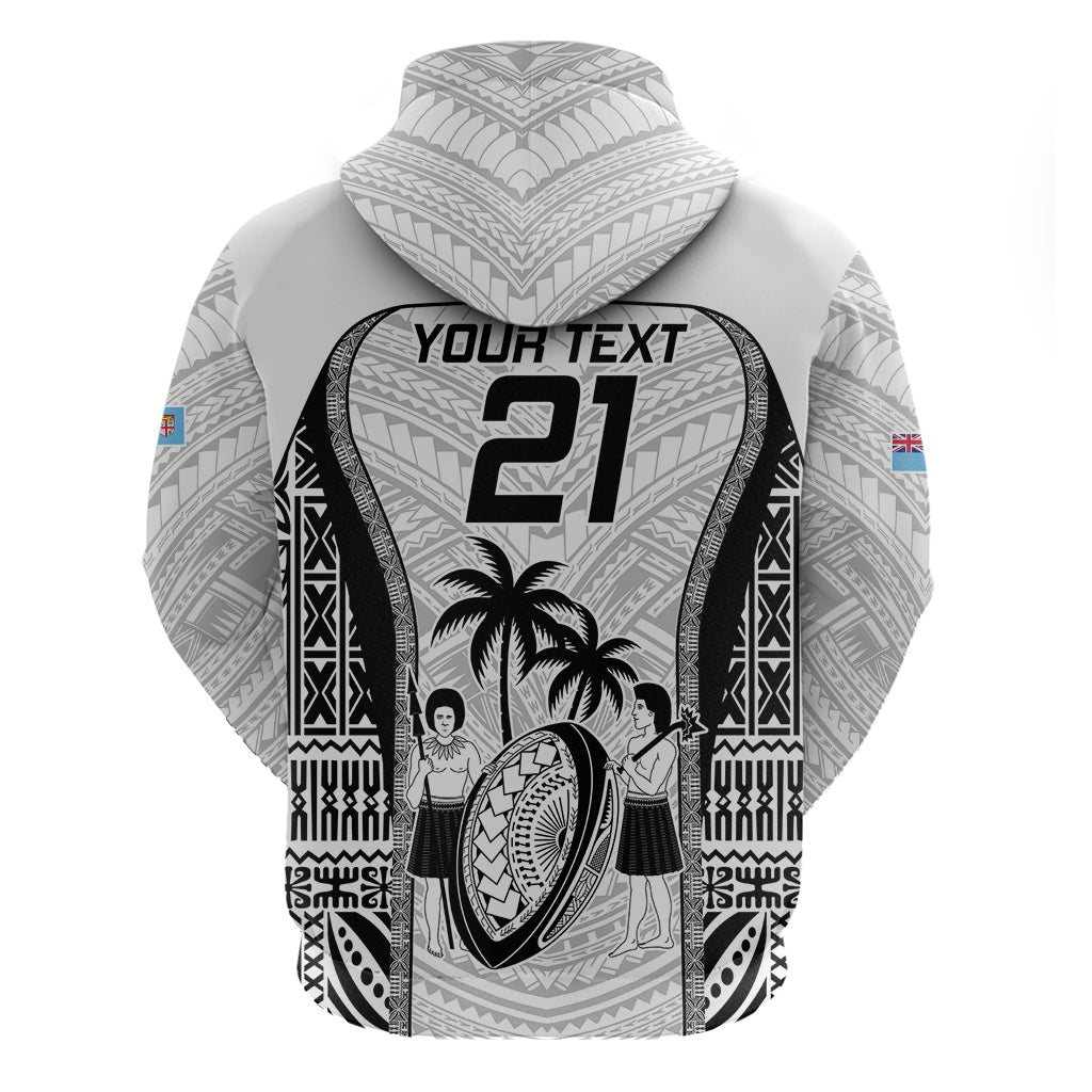 Custom Fiji Rugby Hoodie Go Champions World Cup 2023 Tapa Unique White Vibe LT9
