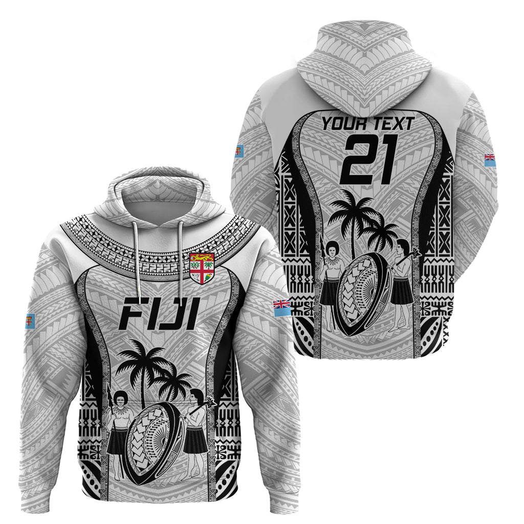 Custom Fiji Rugby Hoodie Go Champions World Cup 2023 Tapa Unique White Vibe LT9