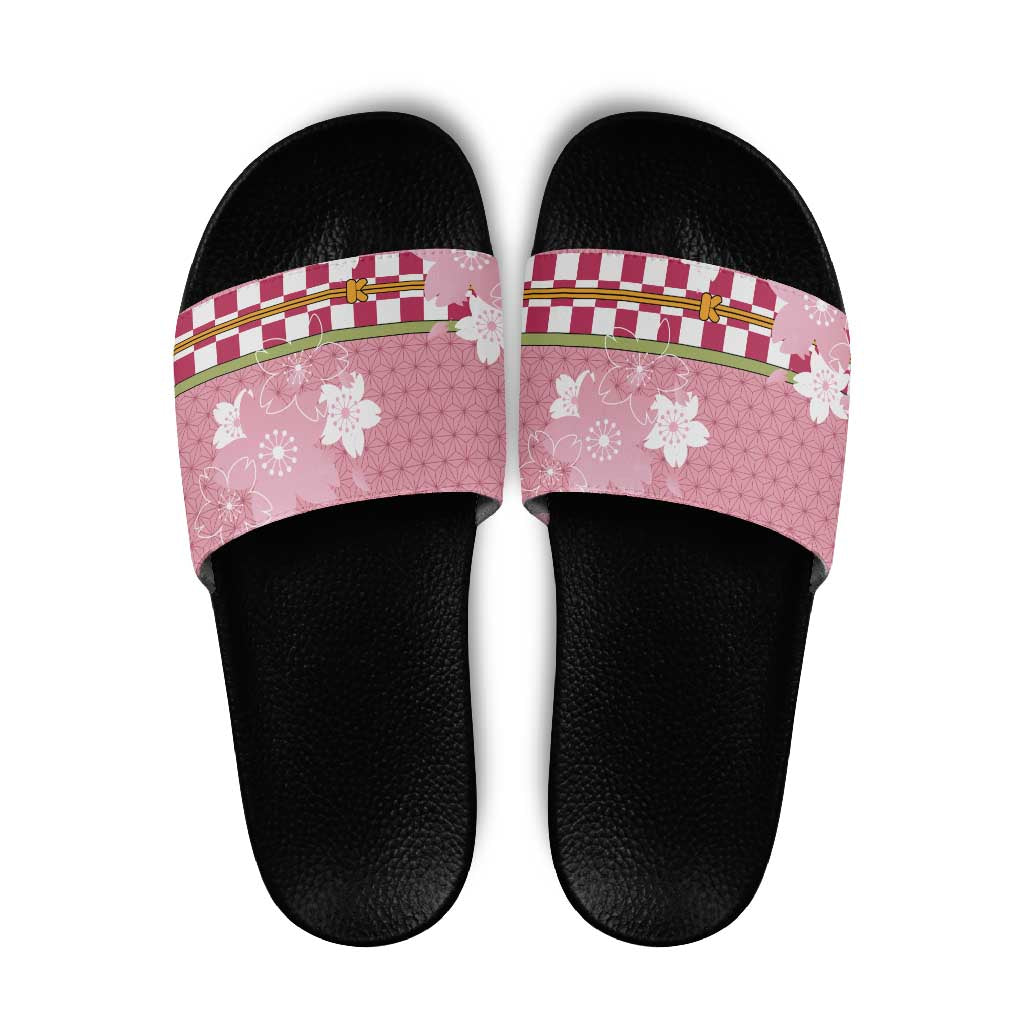 Japanese Asanoha Pattern Slide Sandals Charm Against Evil Spirits LT9