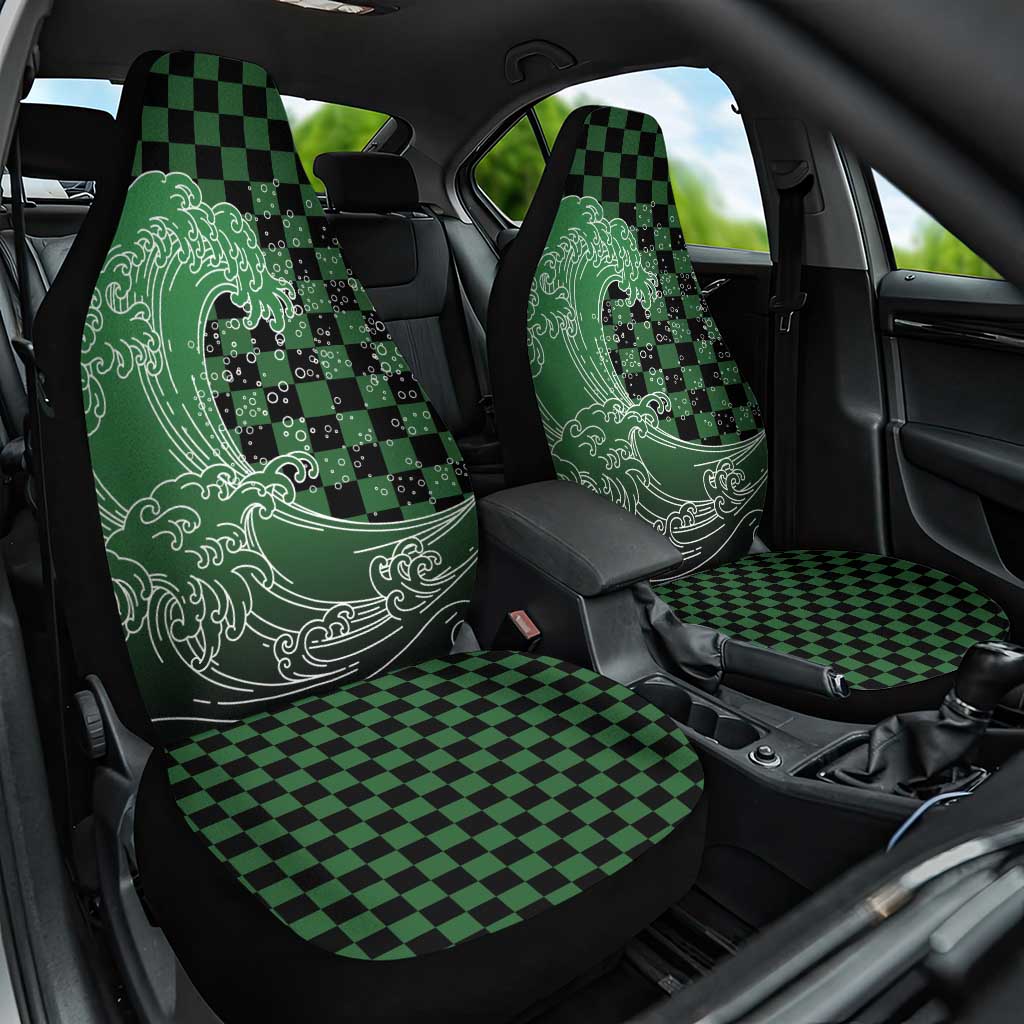 Japanese Asanoha Pattern Car Seat Cover Water Breathing Slayer Dragon LT9
