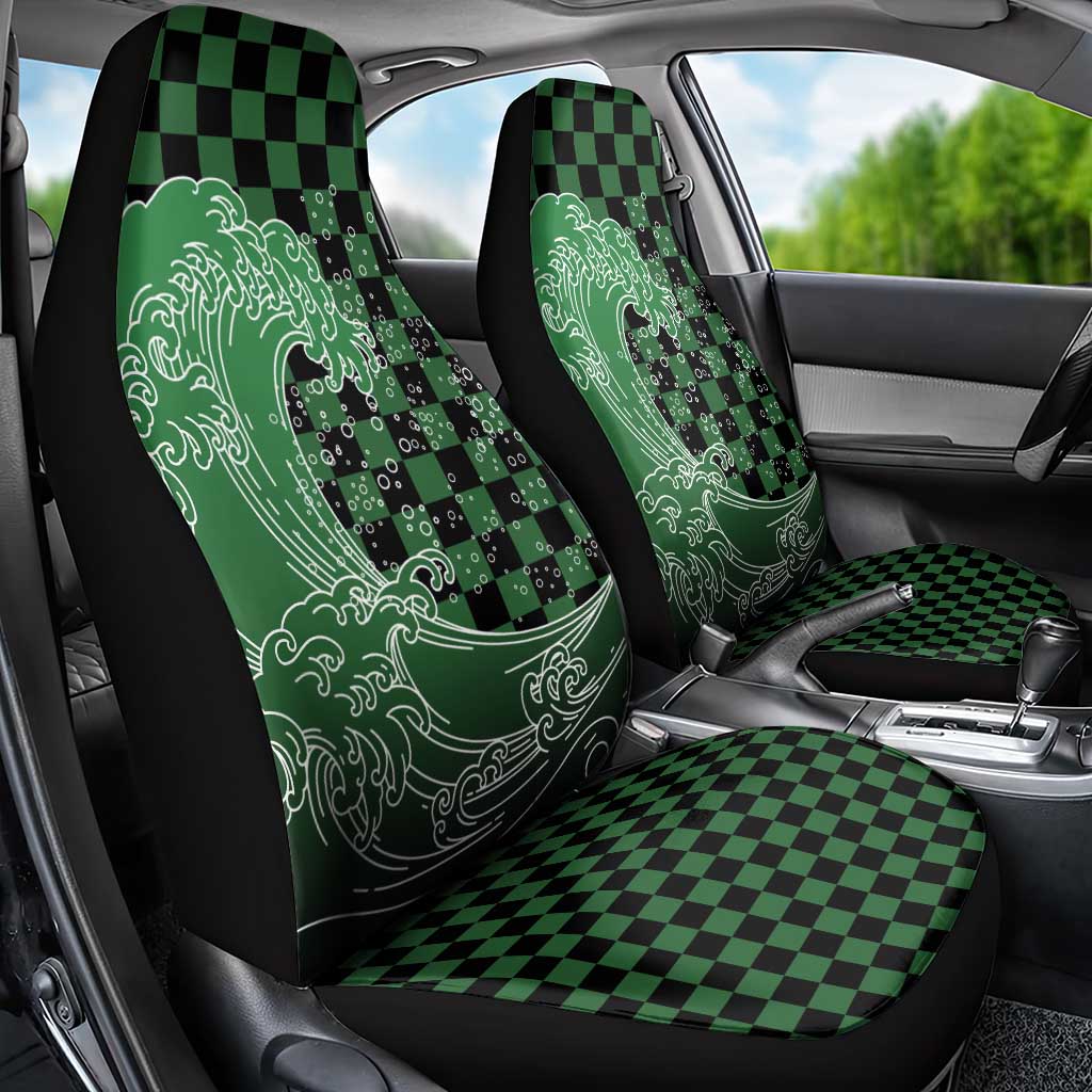 Japanese Asanoha Pattern Car Seat Cover Water Breathing Slayer Dragon LT9