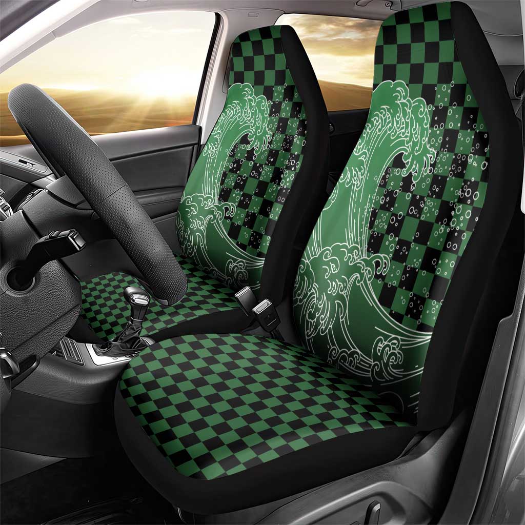 Japanese Asanoha Pattern Car Seat Cover Water Breathing Slayer Dragon LT9