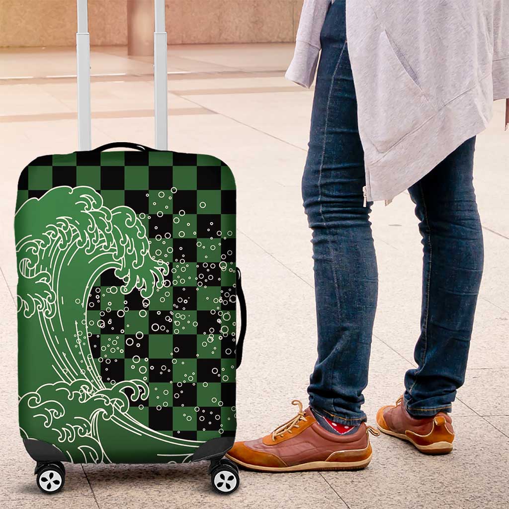 Japanese Asanoha Pattern Luggage Cover Water Breathing Slayer Dragon LT9