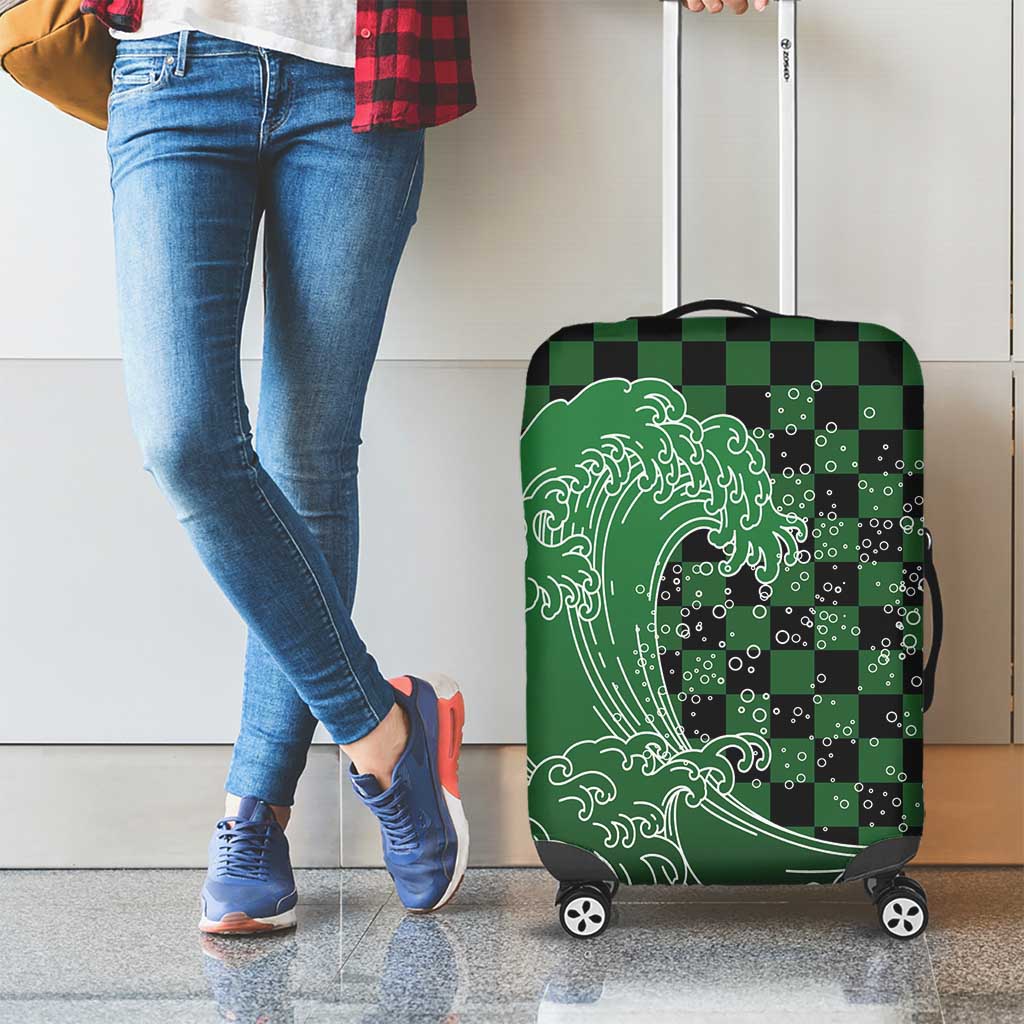 Japanese Asanoha Pattern Luggage Cover Water Breathing Slayer Dragon LT9