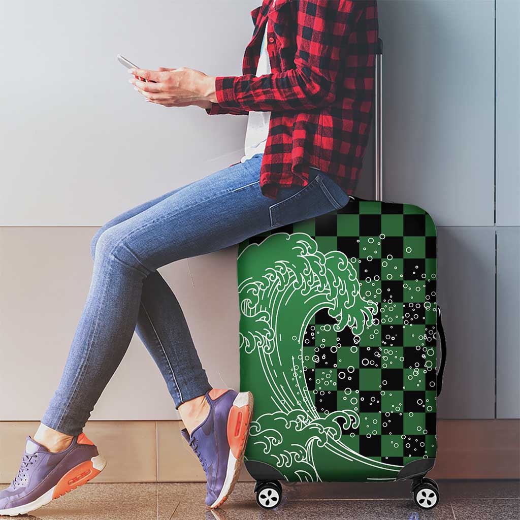 Japanese Asanoha Pattern Luggage Cover Water Breathing Slayer Dragon LT9