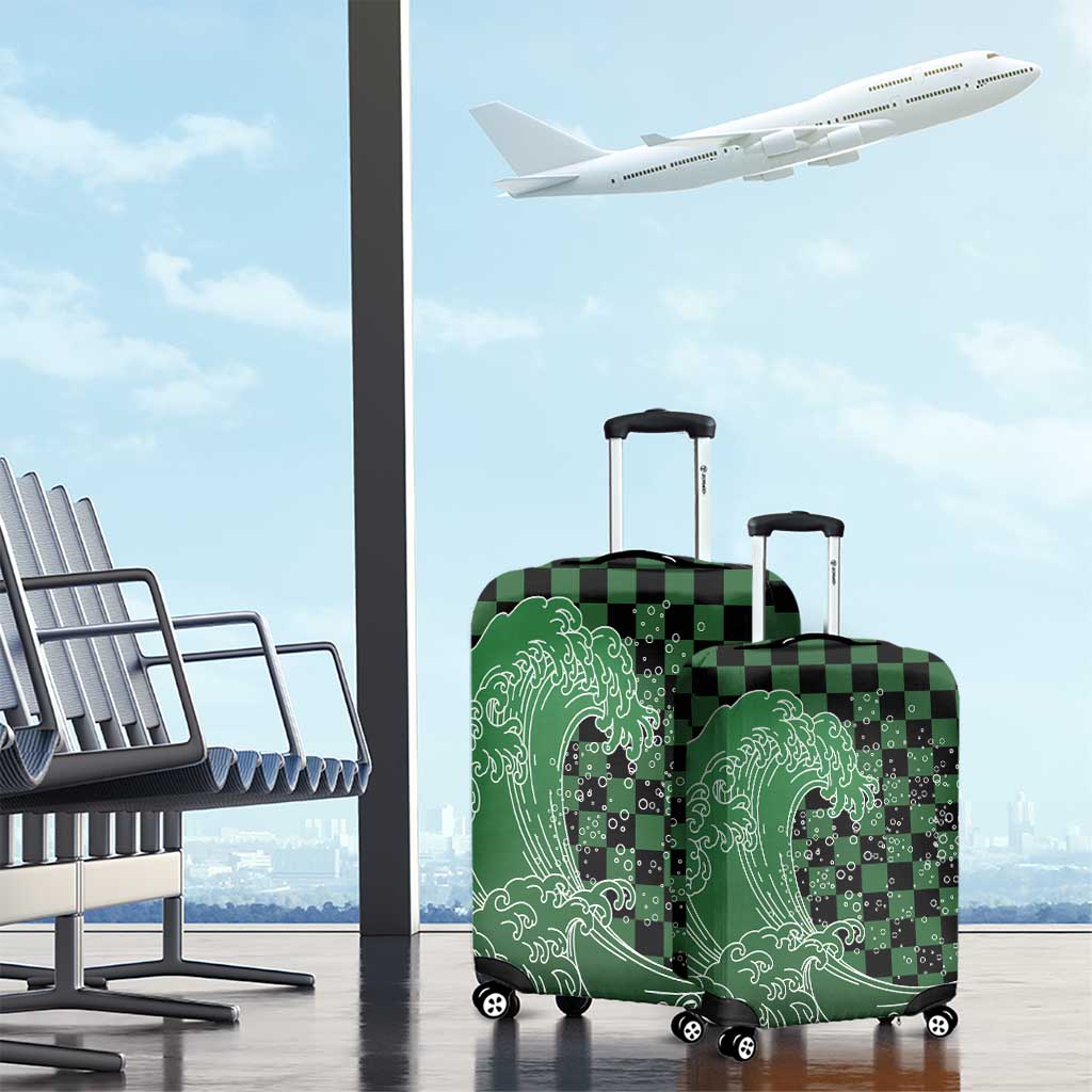 Japanese Asanoha Pattern Luggage Cover Water Breathing Slayer Dragon LT9