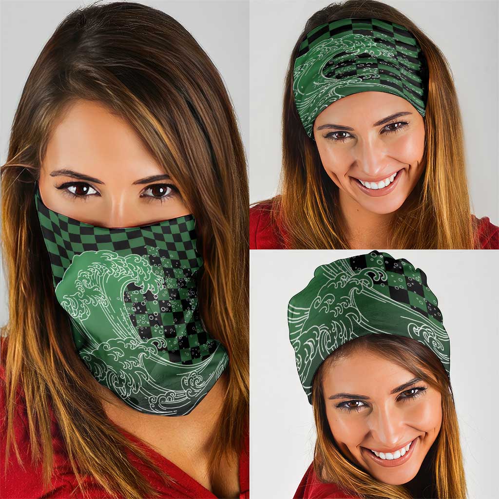 Japanese Asanoha Pattern Neck Gaiter Water Breathing Slayer Dragon LT9
