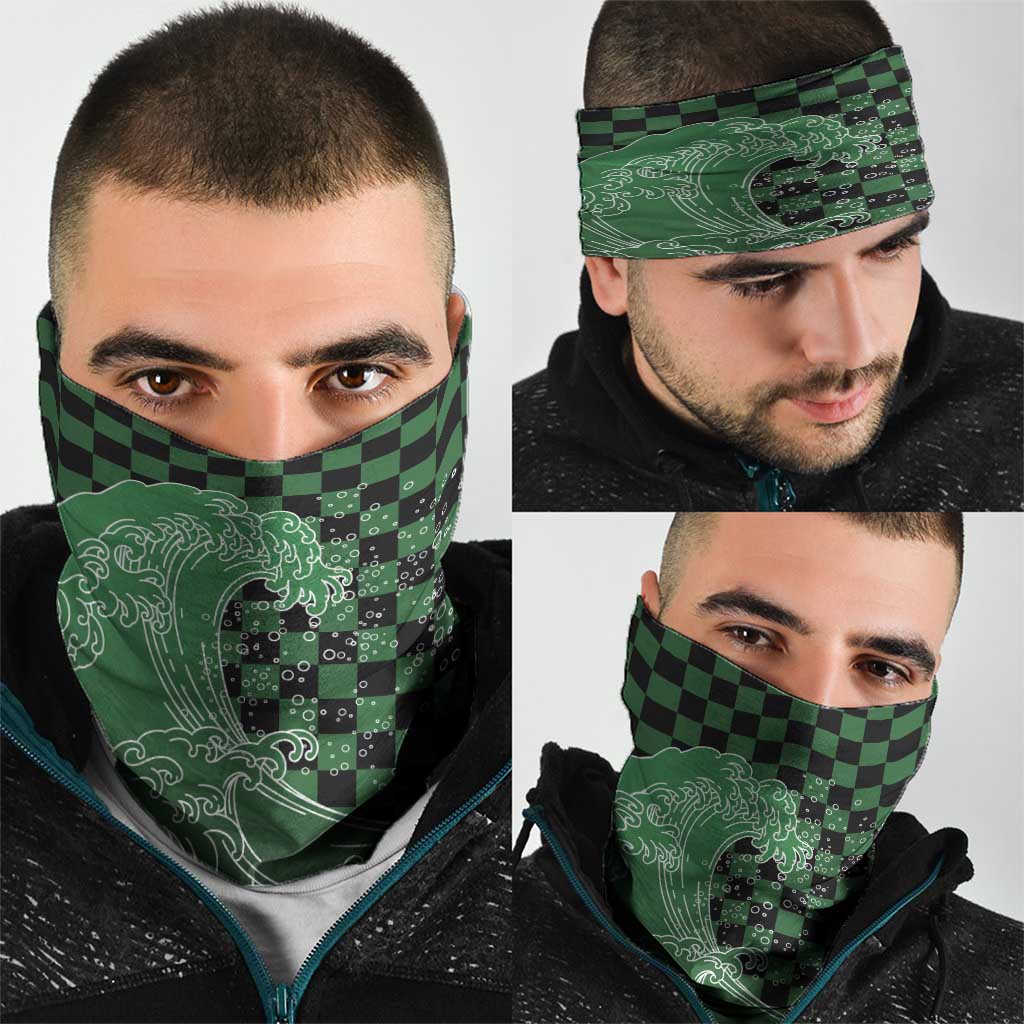 Japanese Asanoha Pattern Neck Gaiter Water Breathing Slayer Dragon LT9