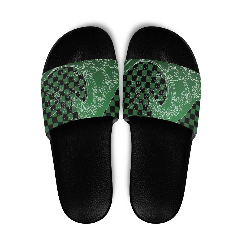 Japanese Asanoha Pattern Slide Sandals Water Breathing Slayer Dragon LT9