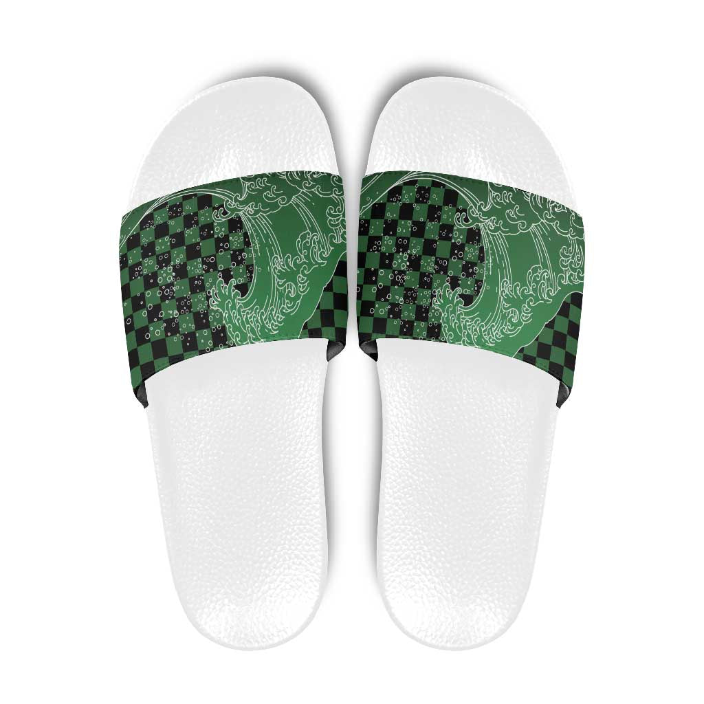 Japanese Asanoha Pattern Slide Sandals Water Breathing Slayer Dragon LT9