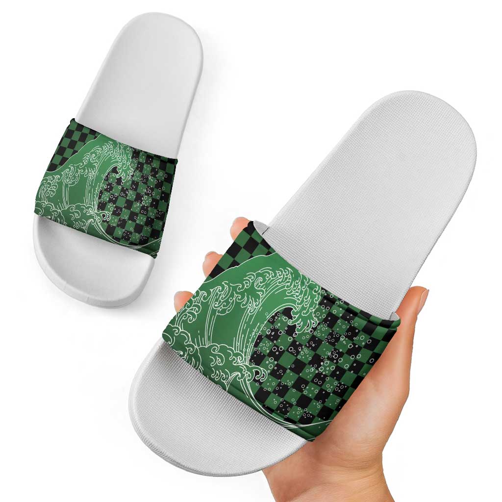 Japanese Asanoha Pattern Slide Sandals Water Breathing Slayer Dragon LT9