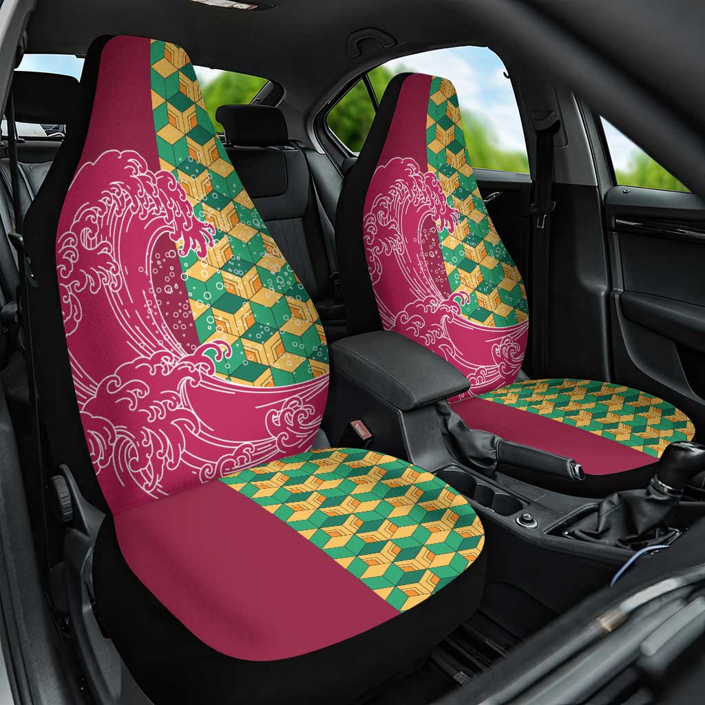 Japanese Bishamon-Kikkou Pattern Car Seat Cover Water Pillar Silent River Flow LT9