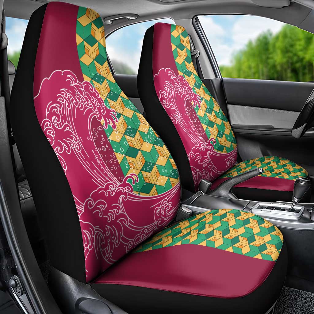Japanese Bishamon-Kikkou Pattern Car Seat Cover Water Pillar Silent River Flow LT9