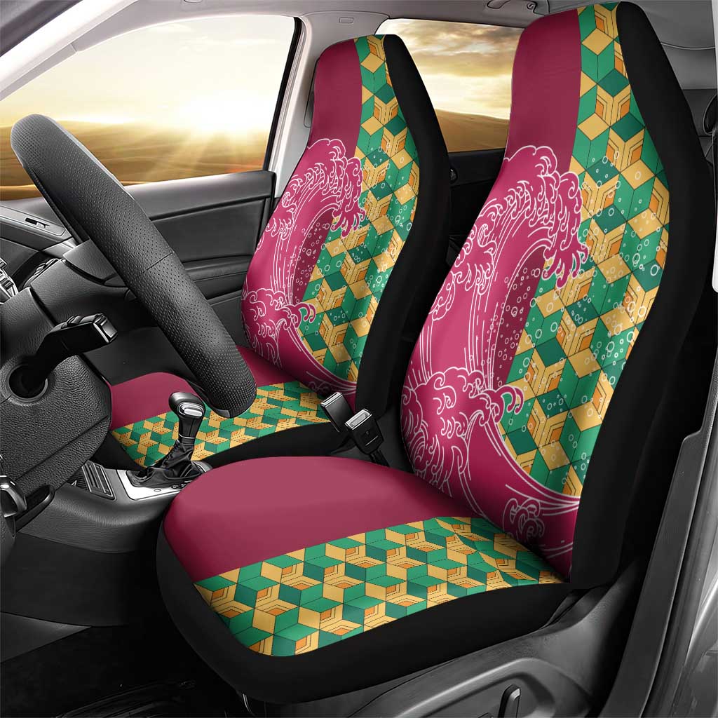 Japanese Bishamon-Kikkou Pattern Car Seat Cover Water Pillar Silent River Flow LT9