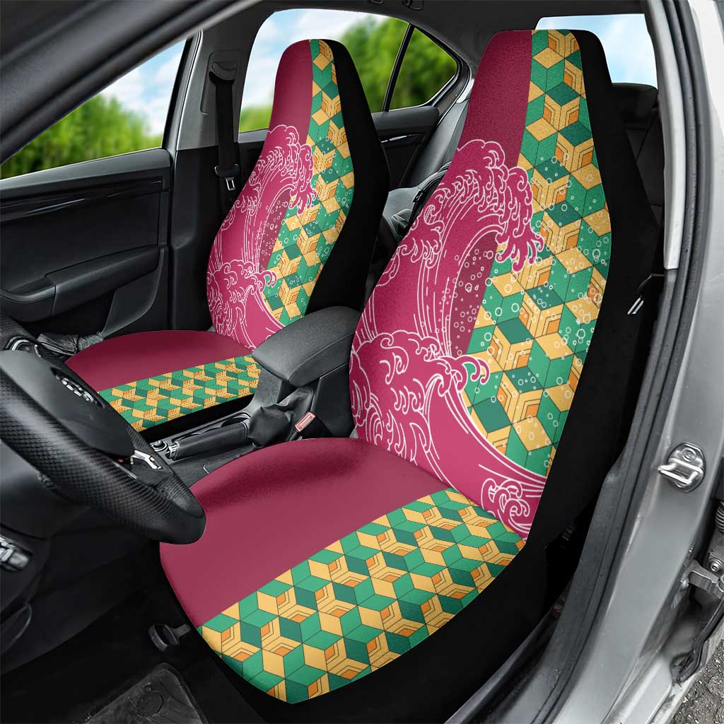 Japanese Bishamon-Kikkou Pattern Car Seat Cover Water Pillar Silent River Flow LT9