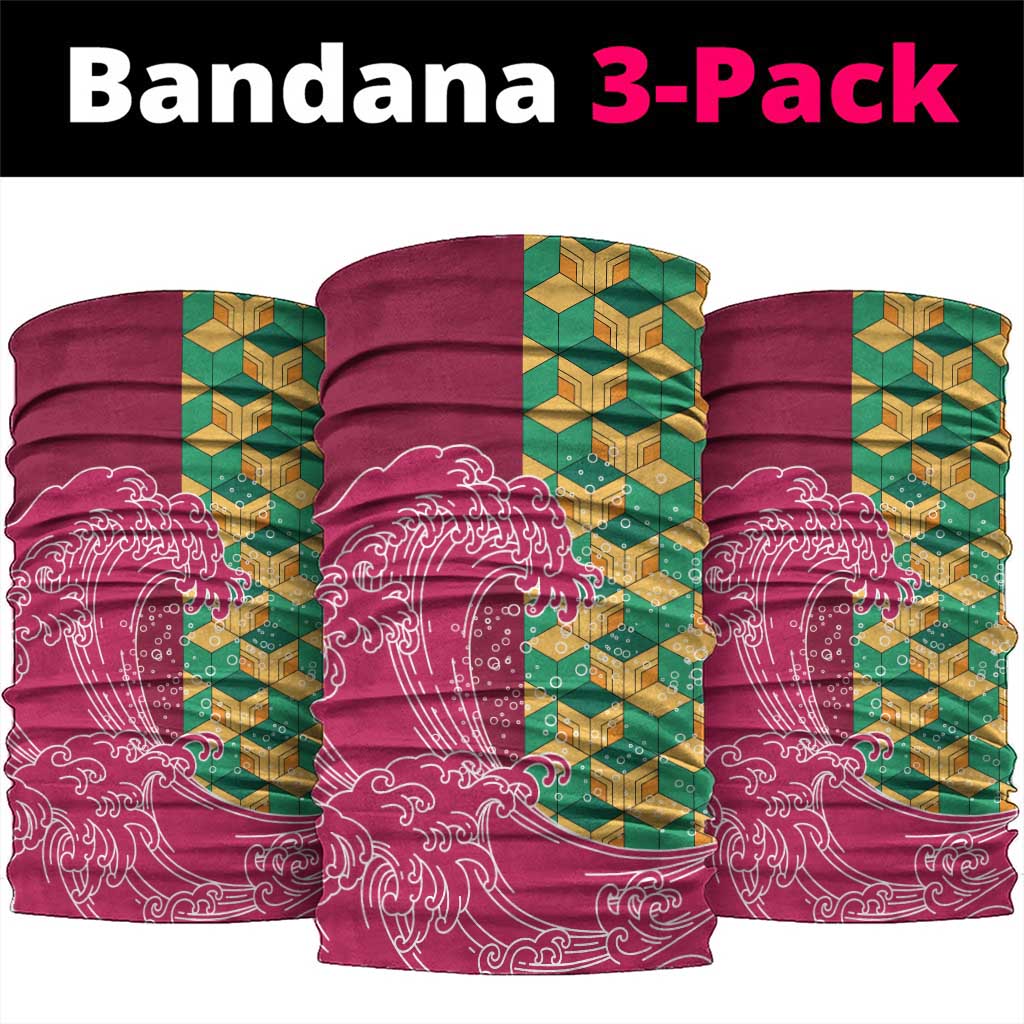 Japanese Bishamon-Kikkou Pattern Neck Gaiter Water Pillar Silent River Flow LT9