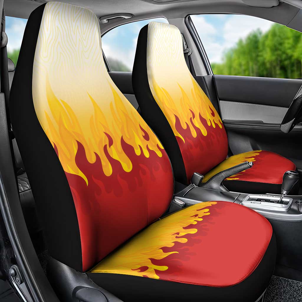 Japanese Kaen Pattern Car Seat Cover Flame Pillar Blazing Lion Heart LT9