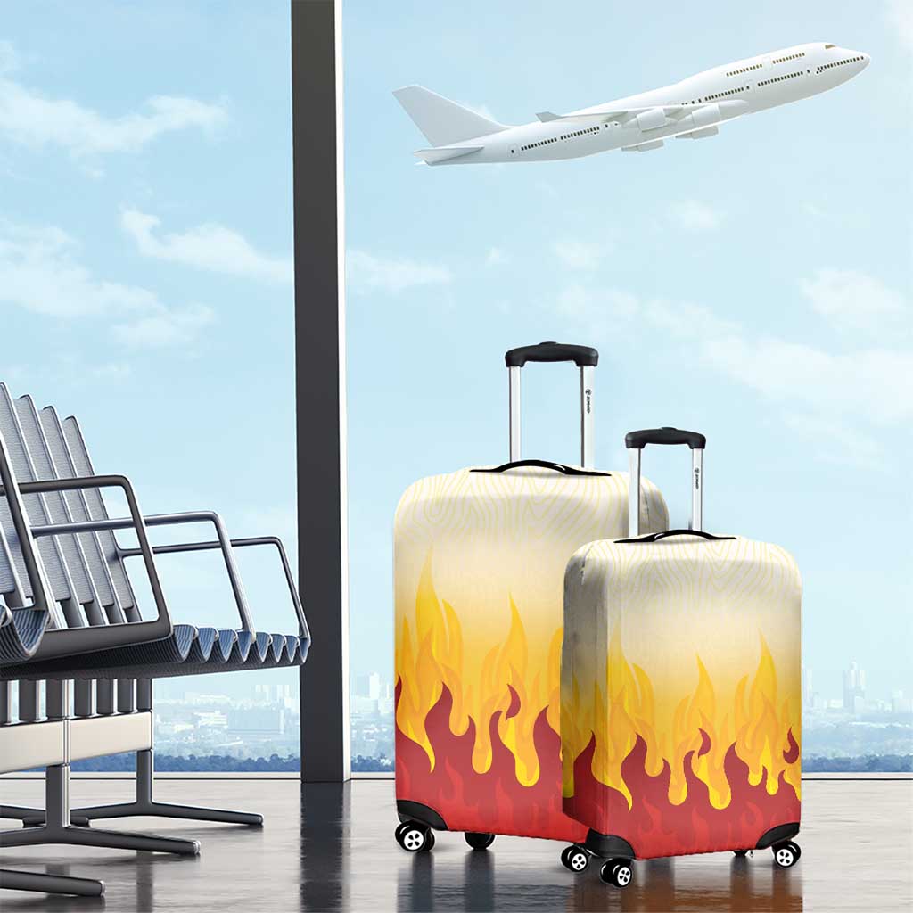 Japanese Kaen Pattern Luggage Cover Flame Pillar Blazing Lion Heart LT9