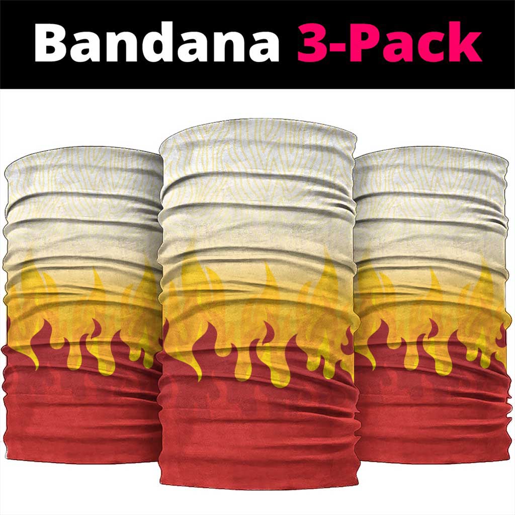 Japanese Kaen Pattern Neck Gaiter Flame Pillar Blazing Lion Heart LT9