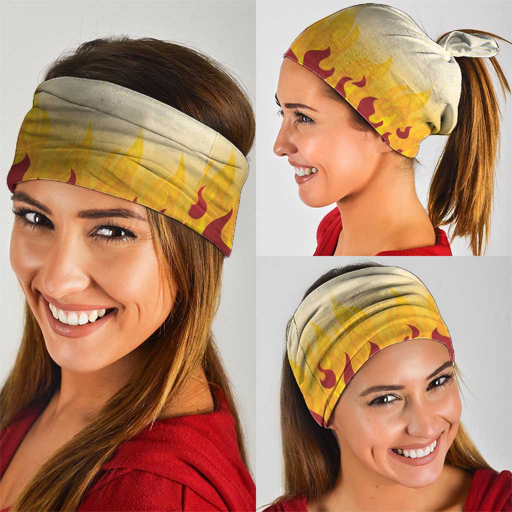 Japanese Kaen Pattern Neck Gaiter Flame Pillar Blazing Lion Heart LT9