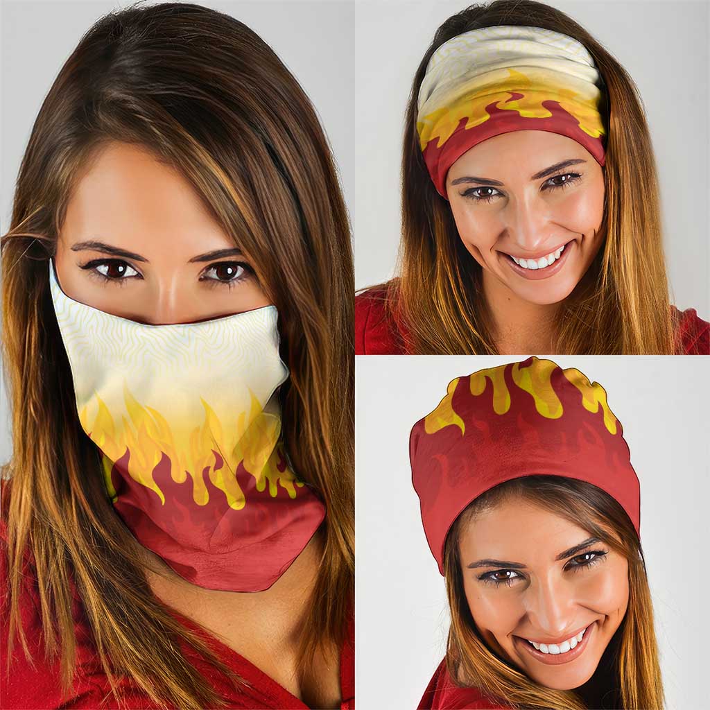Japanese Kaen Pattern Neck Gaiter Flame Pillar Blazing Lion Heart LT9