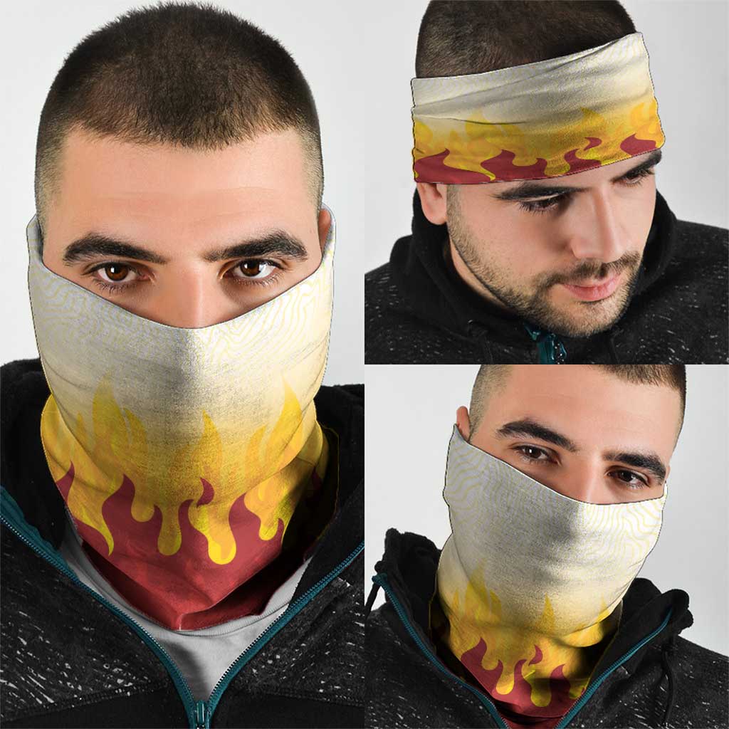 Japanese Kaen Pattern Neck Gaiter Flame Pillar Blazing Lion Heart LT9