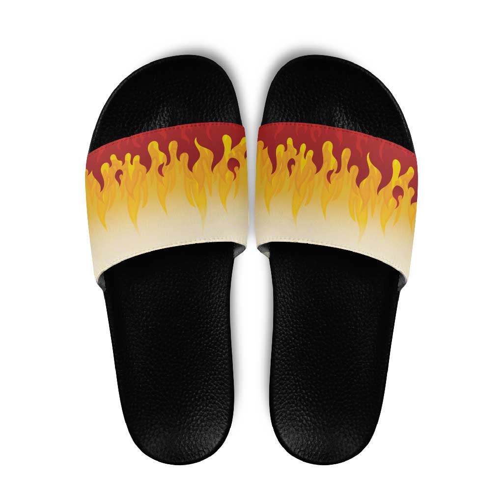 Japanese Kaen Pattern Slide Sandals Flame Pillar Blazing Lion Heart LT9