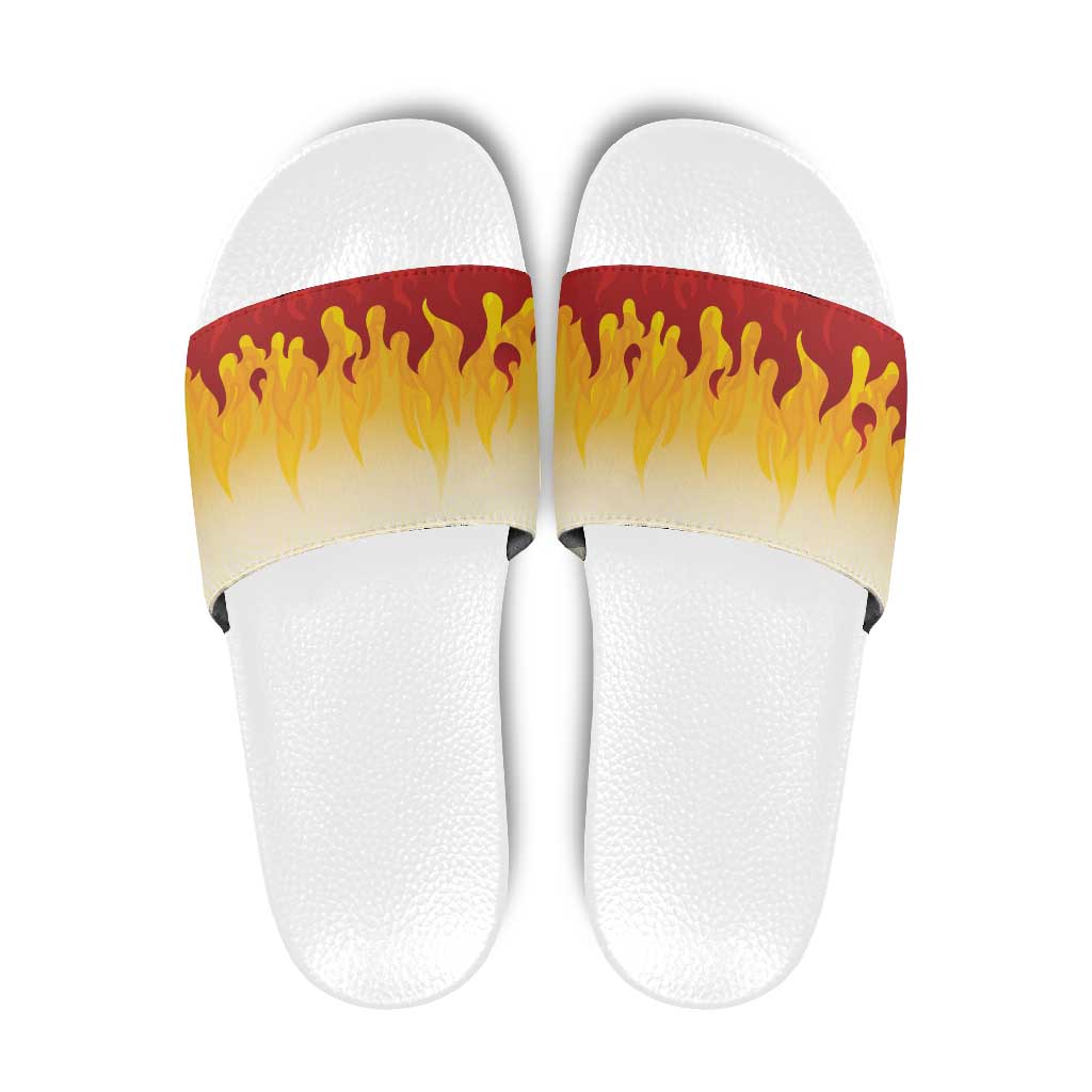 Japanese Kaen Pattern Slide Sandals Flame Pillar Blazing Lion Heart LT9