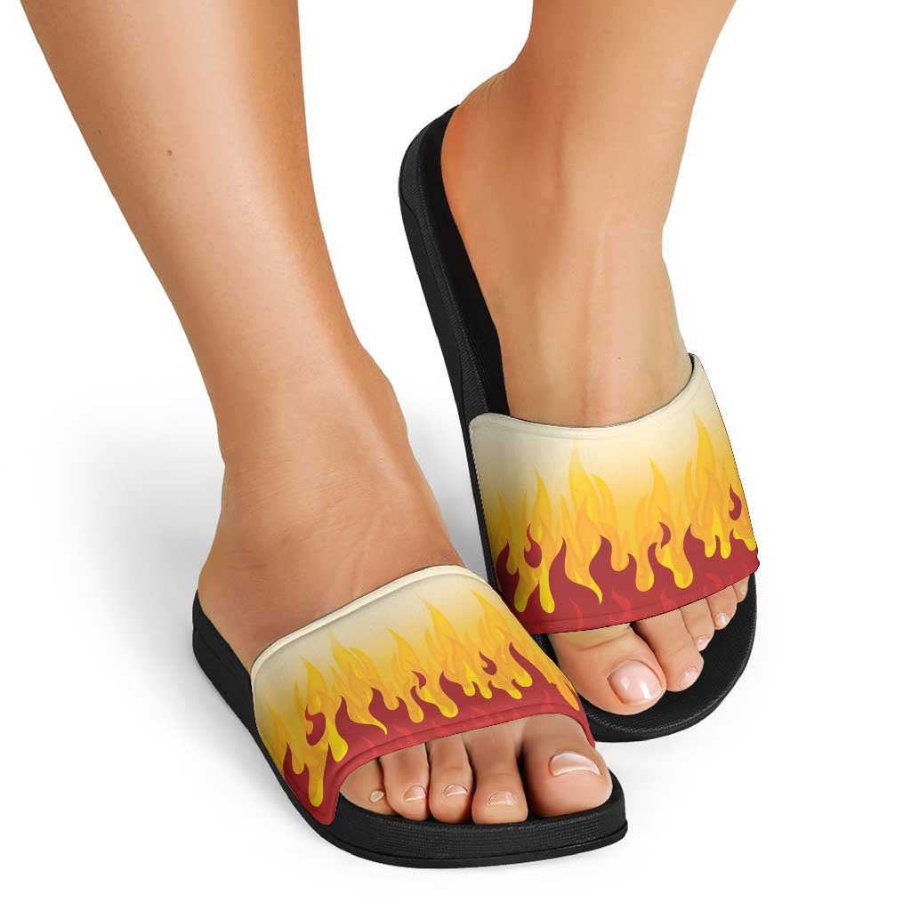 Japanese Kaen Pattern Slide Sandals Flame Pillar Blazing Lion Heart LT9