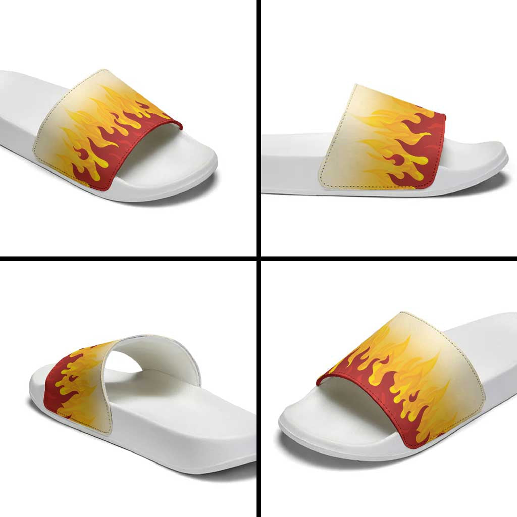 Japanese Kaen Pattern Slide Sandals Flame Pillar Blazing Lion Heart LT9
