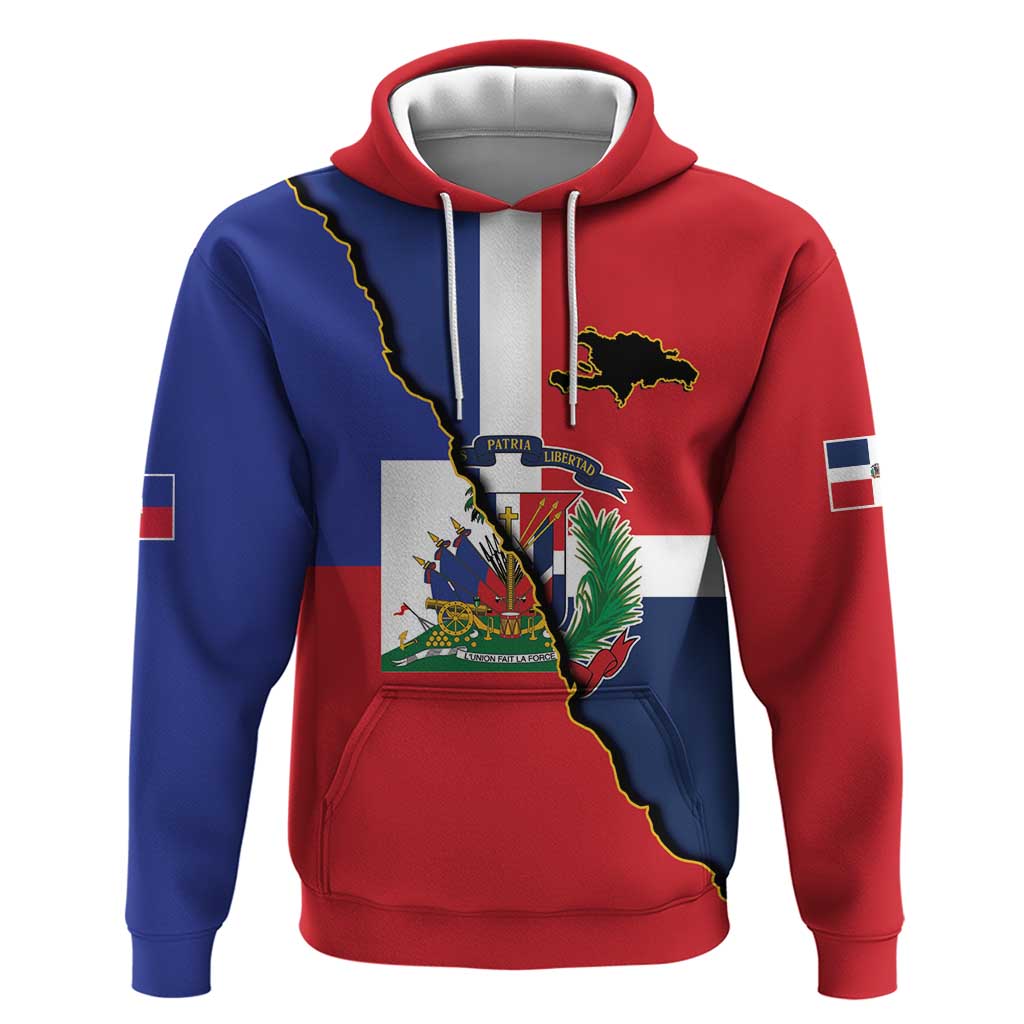 Hispaniola Personalized Hoodie Dominican Republic Haiti Flag Together LT9