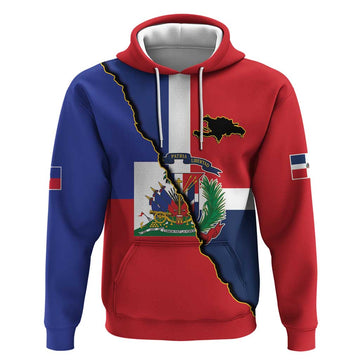 Hispaniola Personalized Hoodie Dominican Republic Haiti Flag Together LT9