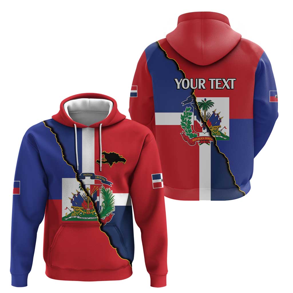 Hispaniola Personalized Hoodie Dominican Republic Haiti Flag Together LT9