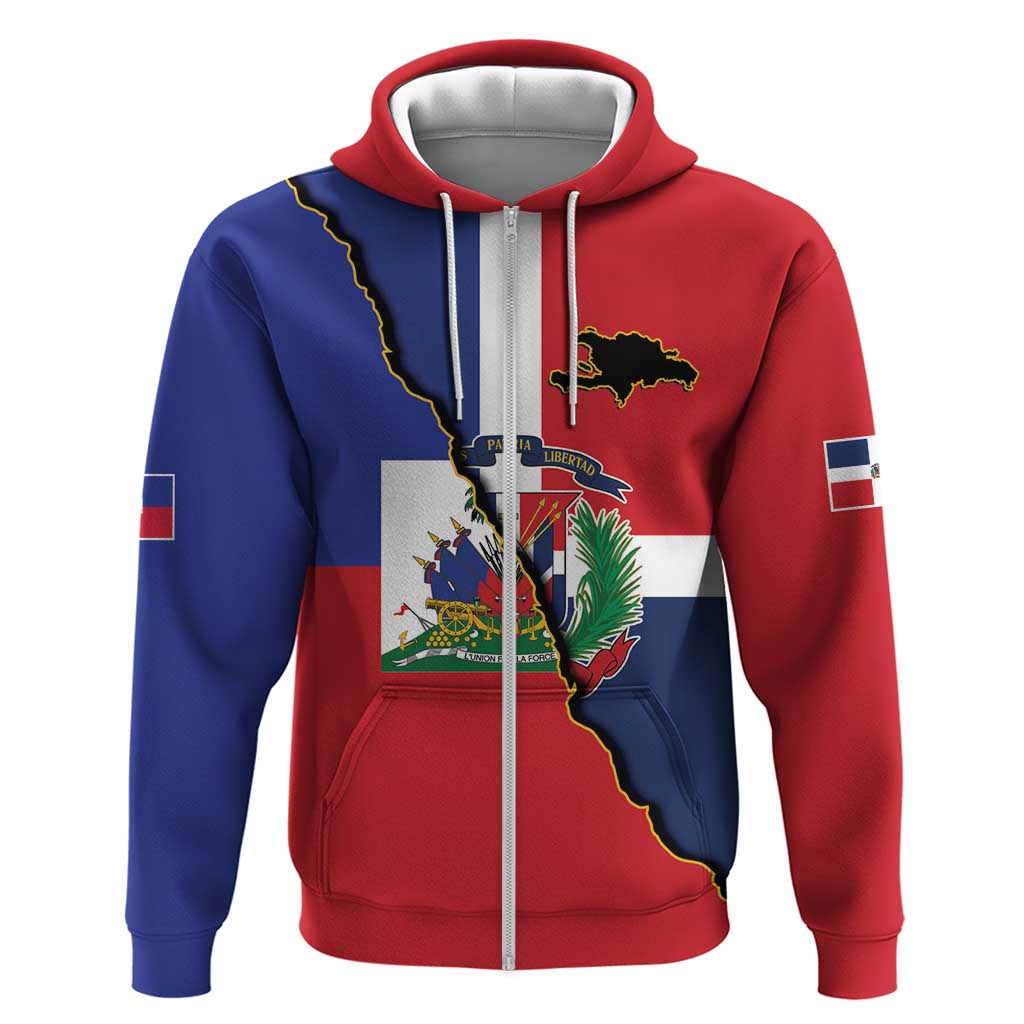 Hispaniola Personalized Hoodie Dominican Republic Haiti Flag Together LT9