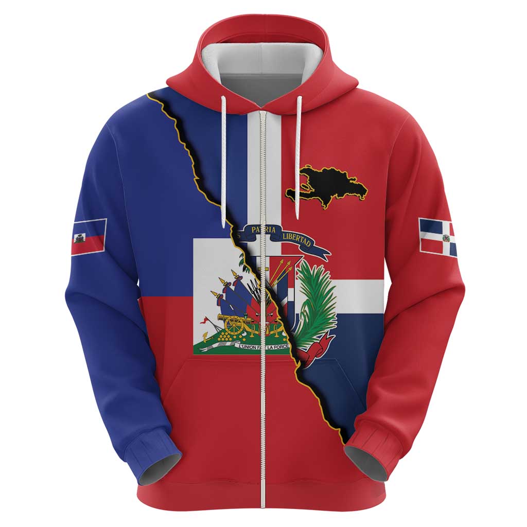 Hispaniola Personalized Hoodie Dominican Republic Haiti Flag Together LT9