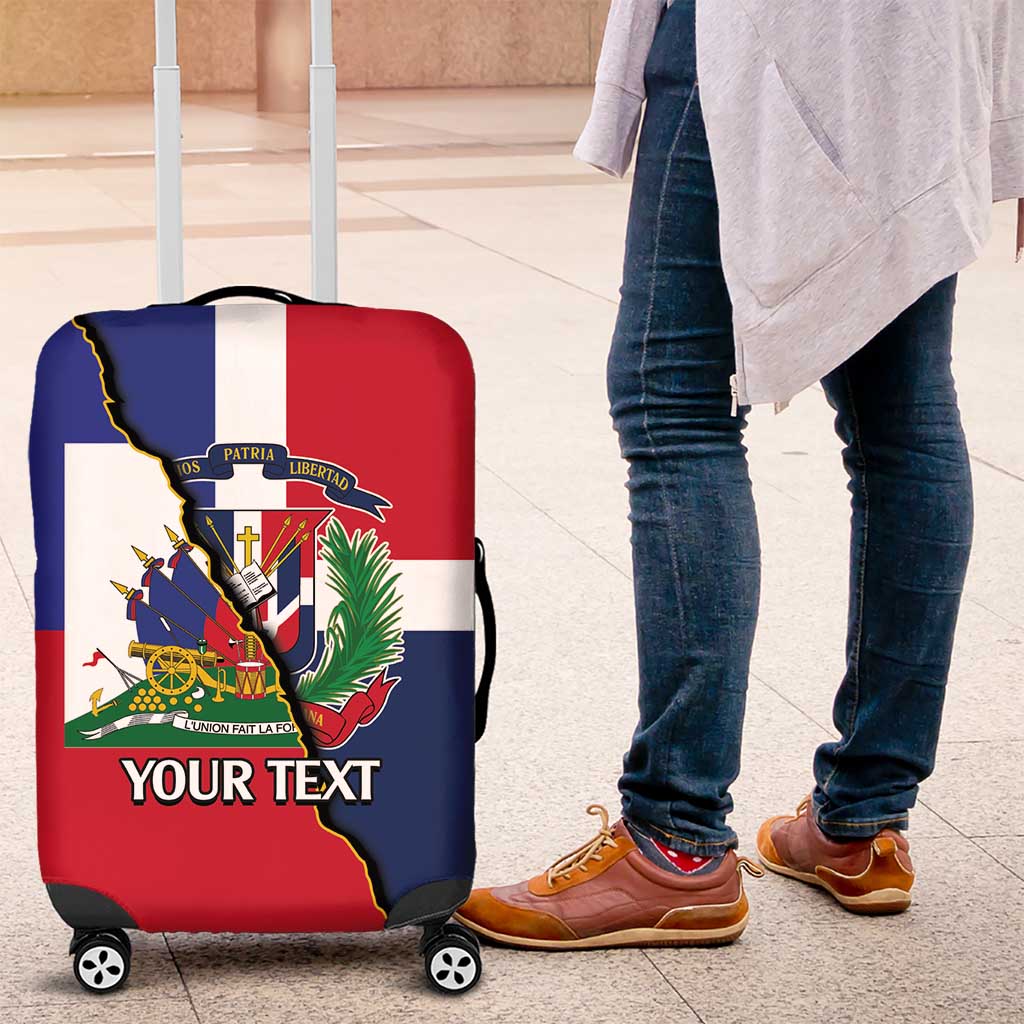 Hispaniola Personalized Luggage Cover Dominican Republic Haiti Flag Together LT9