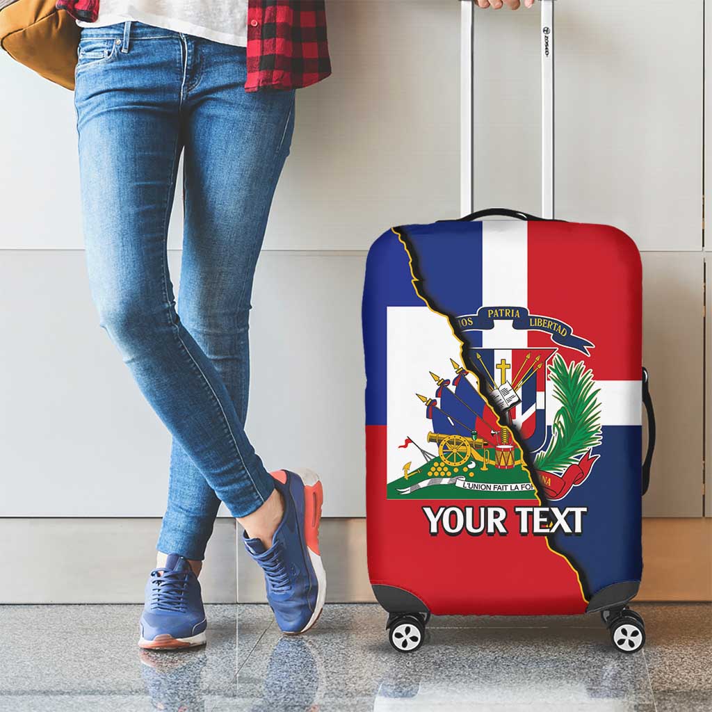 Hispaniola Personalized Luggage Cover Dominican Republic Haiti Flag Together LT9