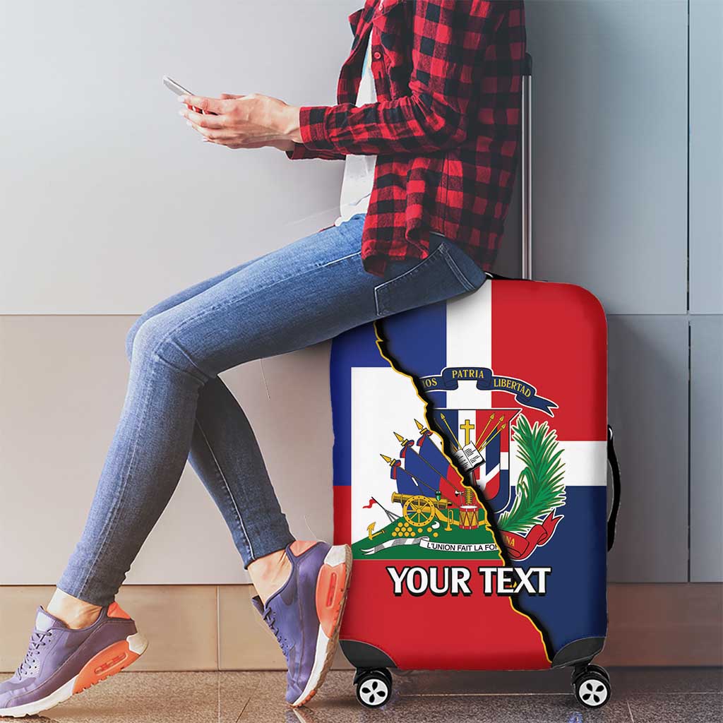 Hispaniola Personalized Luggage Cover Dominican Republic Haiti Flag Together LT9