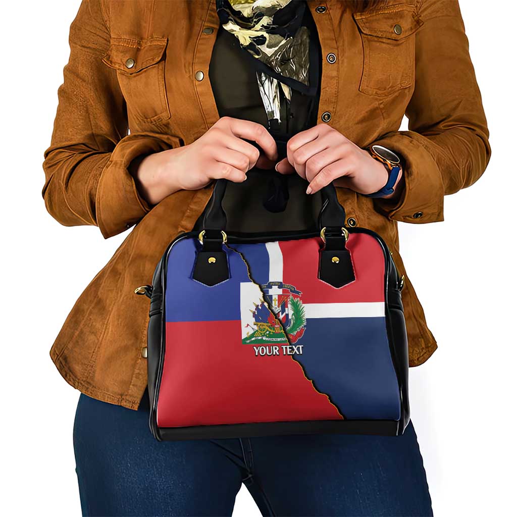 Hispaniola Personalized Shoulder Handbag Dominican Republic Haiti Flag Together LT9